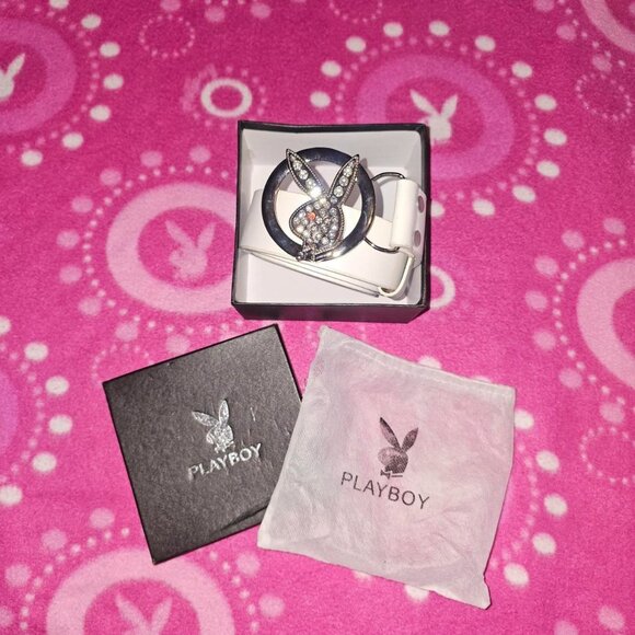 Playboy Bunny Rhinestone Rabbit Head Belt In Gift Box - Picture 4 of 6
